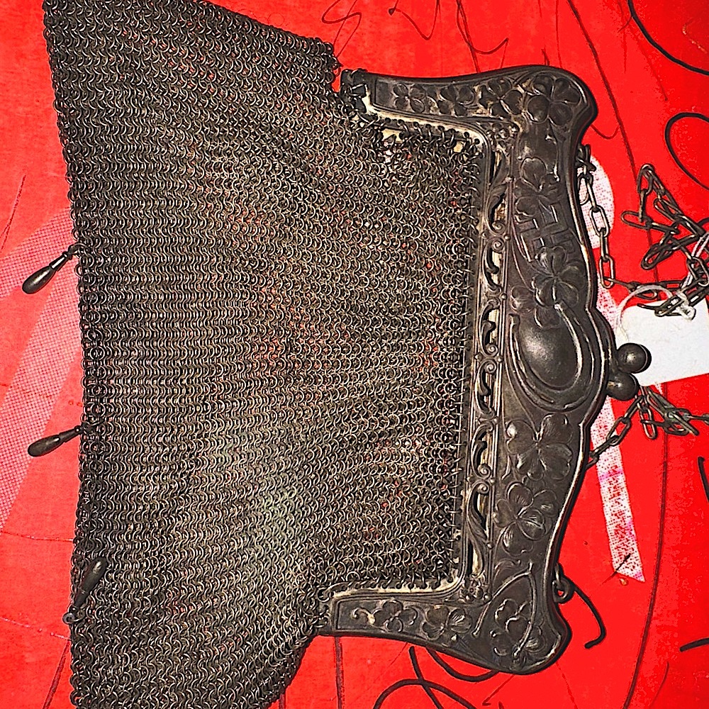 Vintage /Antique lucky charms Chanmal Metal Mesh Clutch